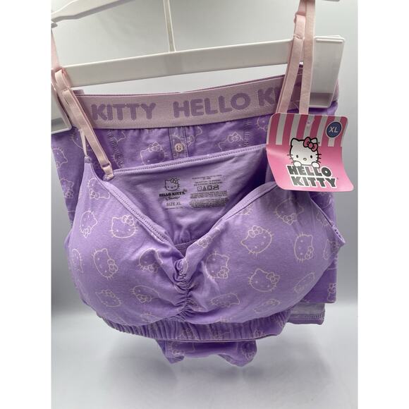 Hello Kitty Purple Bra & Boxer Set Size Medium NEW with Tags - Fast Shipping - Picture 1 of 4